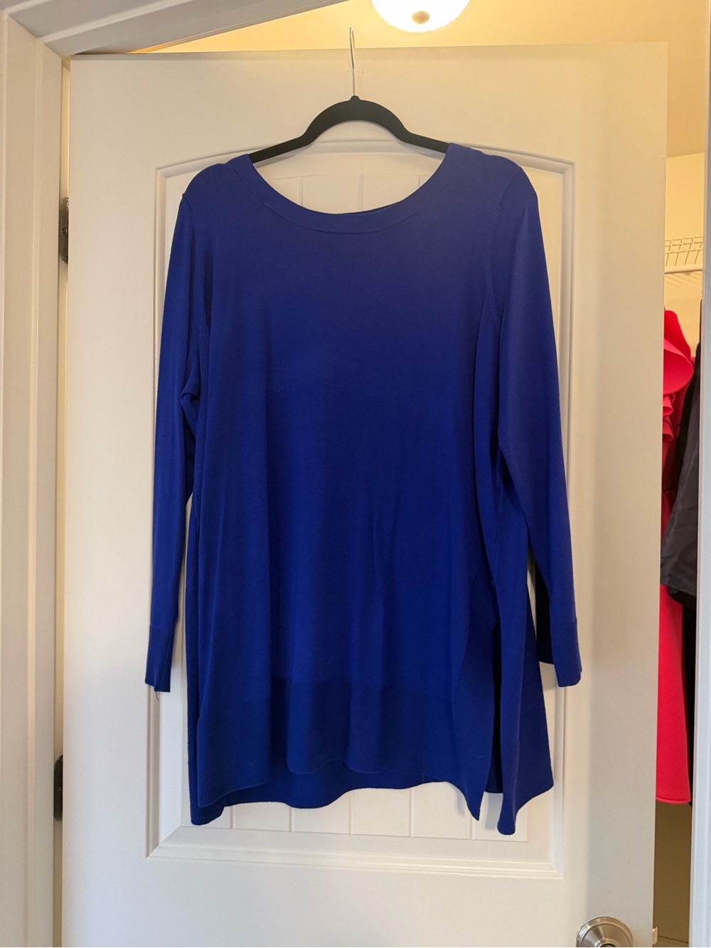 Cyrus Royal Blue Long-Sleeve Round Neck Tunic